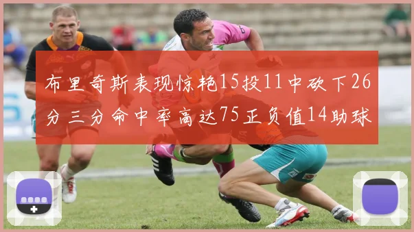 布里奇斯表现惊艳15投11中砍下26分三分命中率高达75正负值14助球队取胜